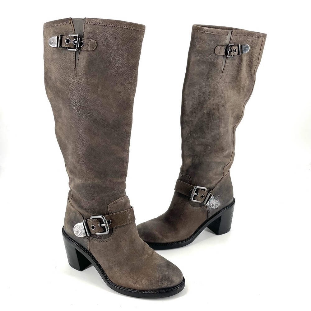 Vince Camuto Kepner Western Cowgirl Zip Knee High Leather Boots